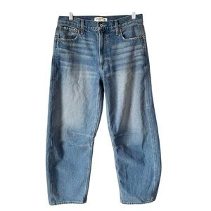 Abercrombie & Fitch Mid Rise Barrel Jean Vintage Wash Baggy Size 26 (30x28)